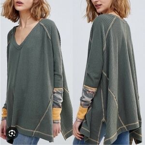 We The Free Textured Olive Knit Top